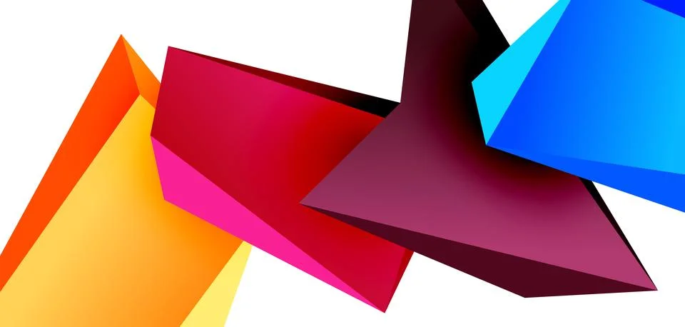 Vector 3d low poly triangle geometric design elements 스톡 일러스트