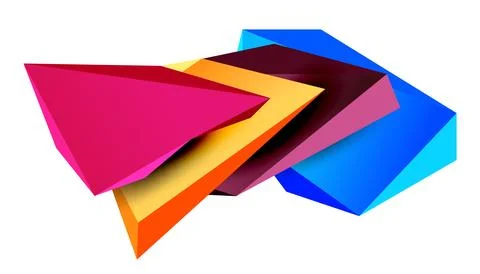 Vector 3d low poly triangle geometric design elements Stock Illustration