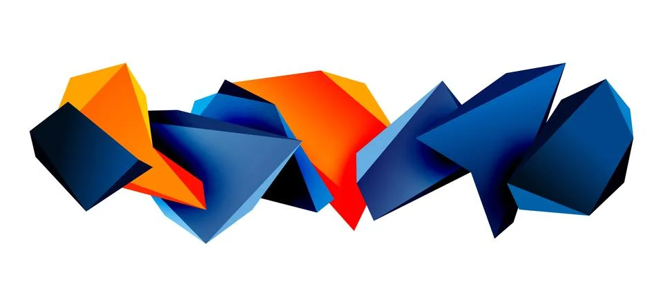 Vector 3d low poly triangle geometric design elements 스톡 일러스트