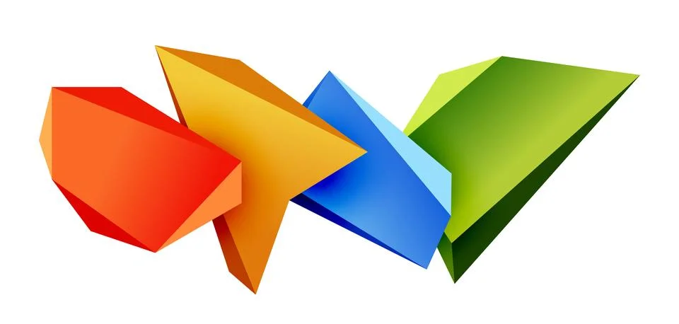 Vector 3d low poly triangle geometric design elements イラスト素材