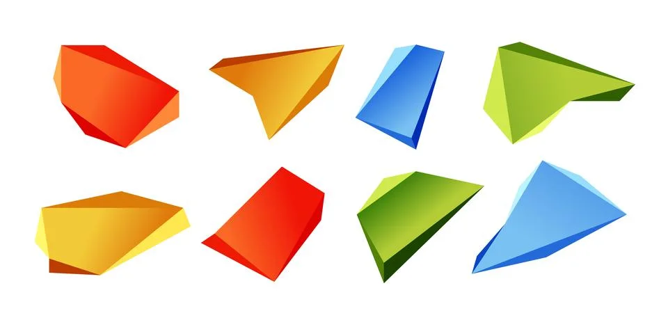 Vector 3d low poly triangle geometric design elements Stock Illustration