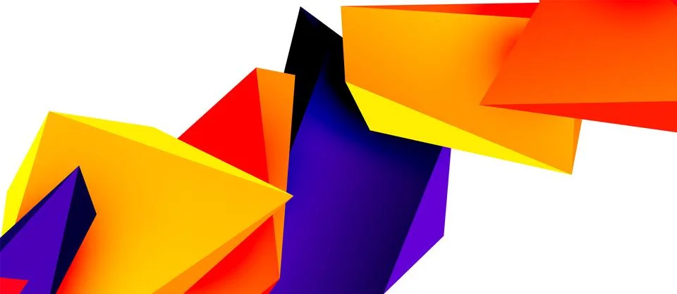 Vector 3d low poly triangle geometric design elements Stock Illustration