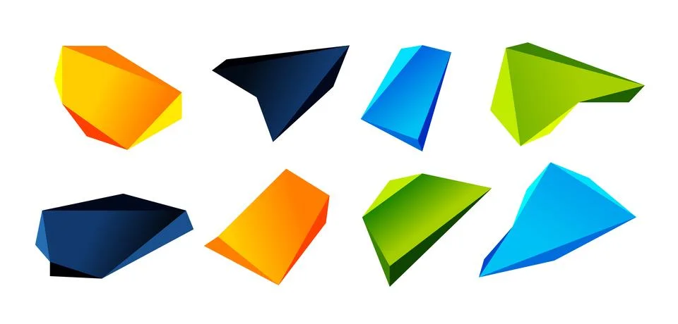 Vector 3d low poly triangle geometric design elements 스톡 일러스트