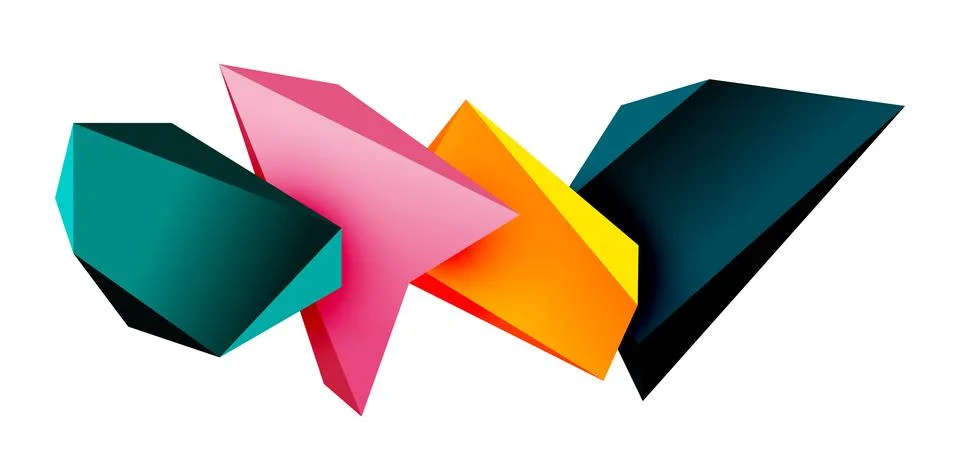 Vector 3d low poly triangle geometric design elements Stockillustratie