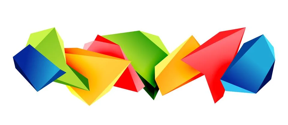 Vector 3d low poly triangle geometric design elements Stock Illustration