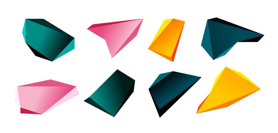 Vector 3d low poly triangle geometric design elements Illustrazione stock