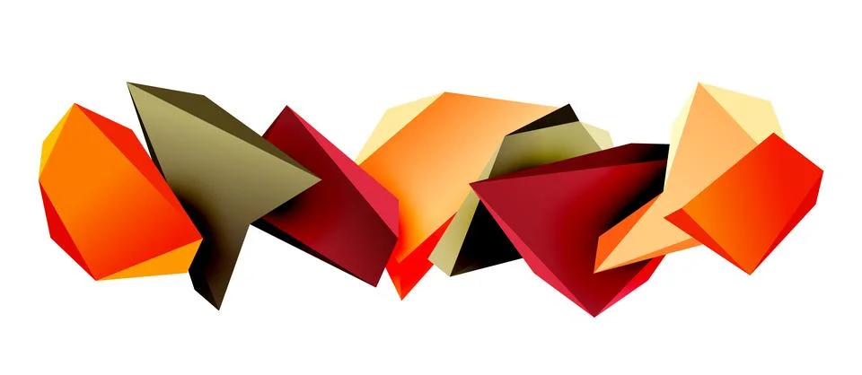 Vector 3d low poly triangle geometric design elements Stock Illustration