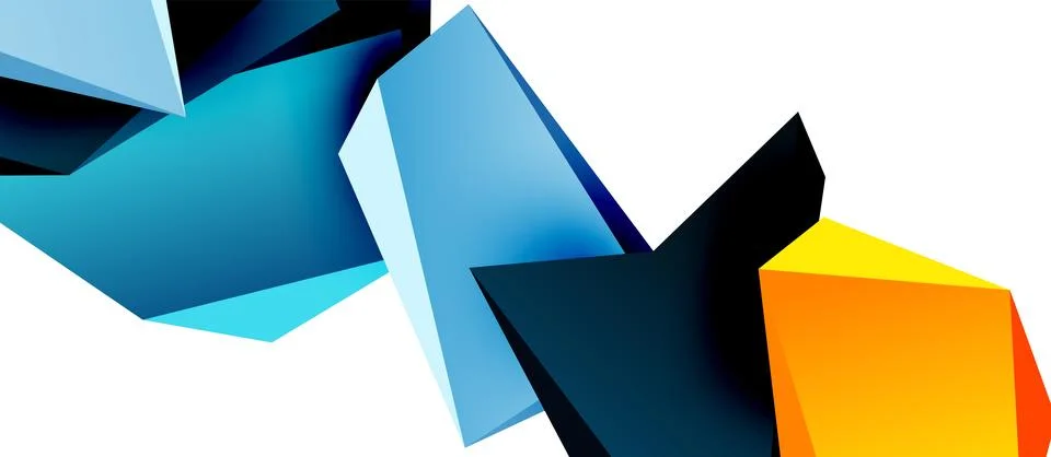 Vector 3d low poly triangle geometric design elements Stock Illustration