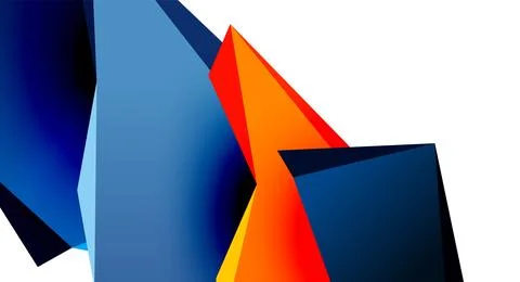 Vector 3d low poly triangle geometric design elements Stock Illustration