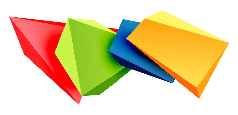 Vector 3d low poly triangle geometric design elements Stock Illustration