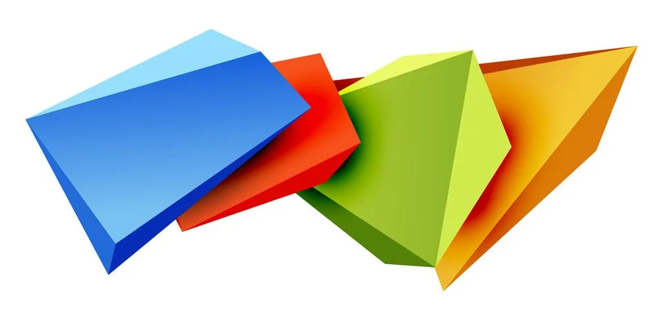 Vector 3d low poly triangle geometric design elements Stock Illustration