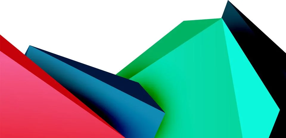 Vector 3d low poly triangle geometric design elements Stock Illustration