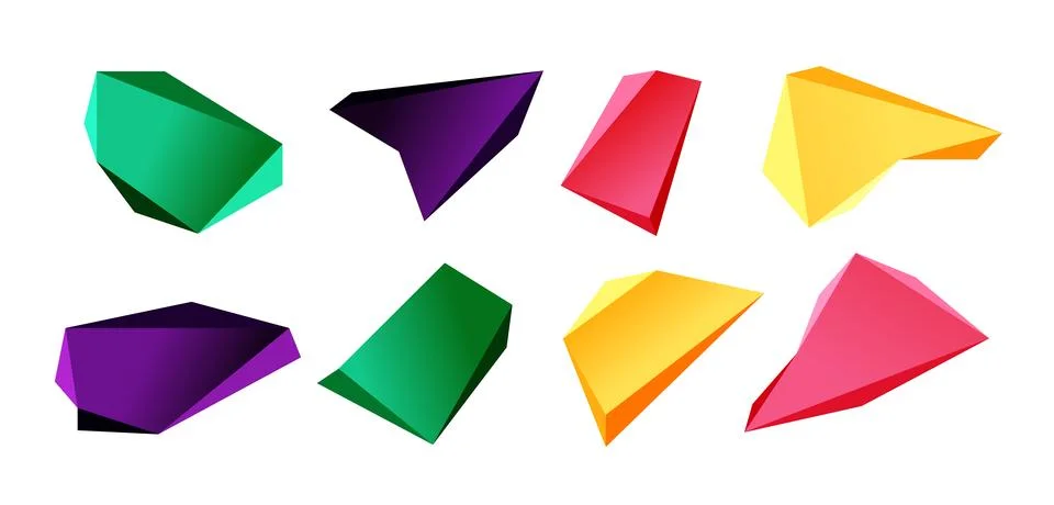 Vector 3d low poly triangle geometric design elements Stock Illustration