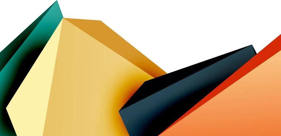 Vector 3d low poly triangle geometric design elements Stock Illustration