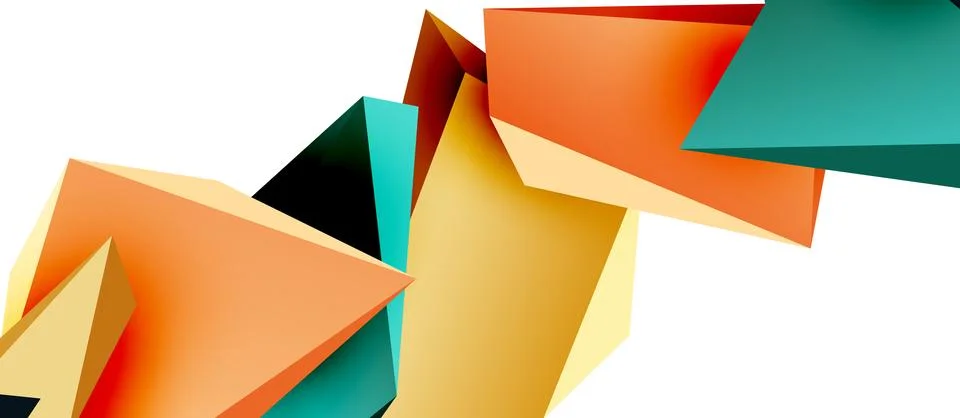 Vector 3d low poly triangle geometric design elements イラスト素材