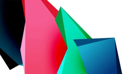 Vector 3d low poly triangle geometric design elements Illustrazione stock