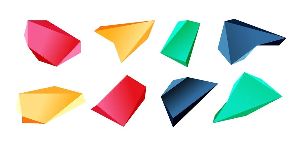 Vector 3d low poly triangle geometric design elements 스톡 일러스트
