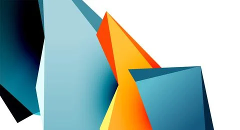 Vector 3d low poly triangle geometric design elements Illustrazione stock