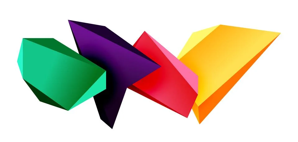 Vector 3d low poly triangle geometric design elements 스톡 일러스트