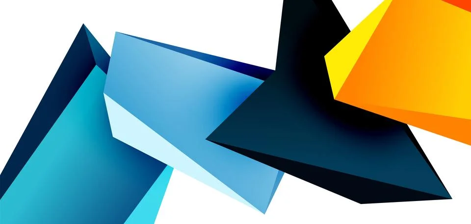 Vector 3d low poly triangle geometric design elements Stock Illustration