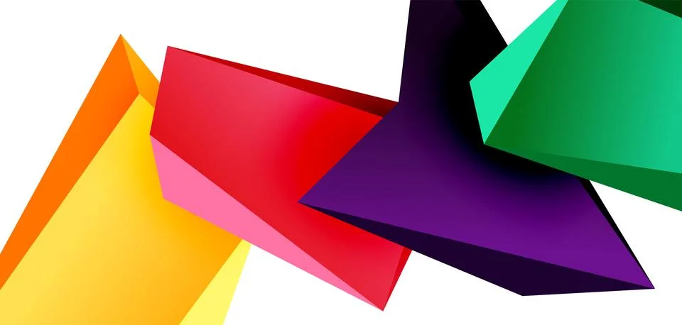Vector 3d low poly triangle geometric design elements Stock Illustration