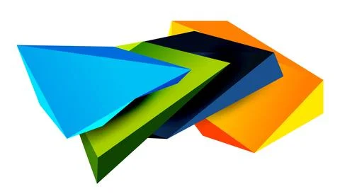 Vector 3d low poly triangle geometric design elements Stock Illustration
