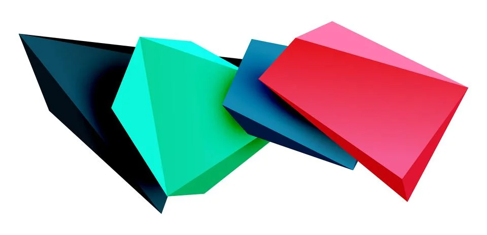 Vector 3d low poly triangle geometric design elements 스톡 일러스트