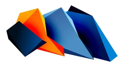 Vector 3d low poly triangle geometric design elements Illustrazione stock