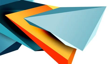 Vector 3d low poly triangle geometric design elements Stock Illustration