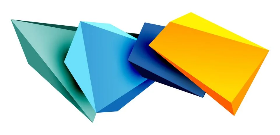 Vector 3d low poly triangle geometric design elements 스톡 일러스트