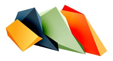 Vector 3d low poly triangle geometric design elements Stock Illustration