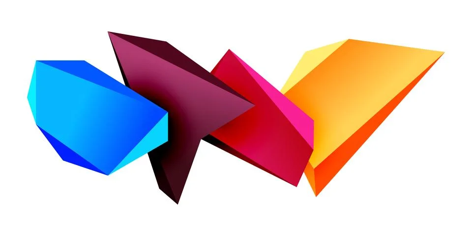 Vector 3d low poly triangle geometric design elements Stock Illustration