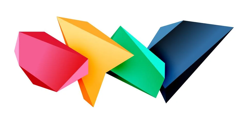 Vector 3d low poly triangle geometric design elements 스톡 일러스트