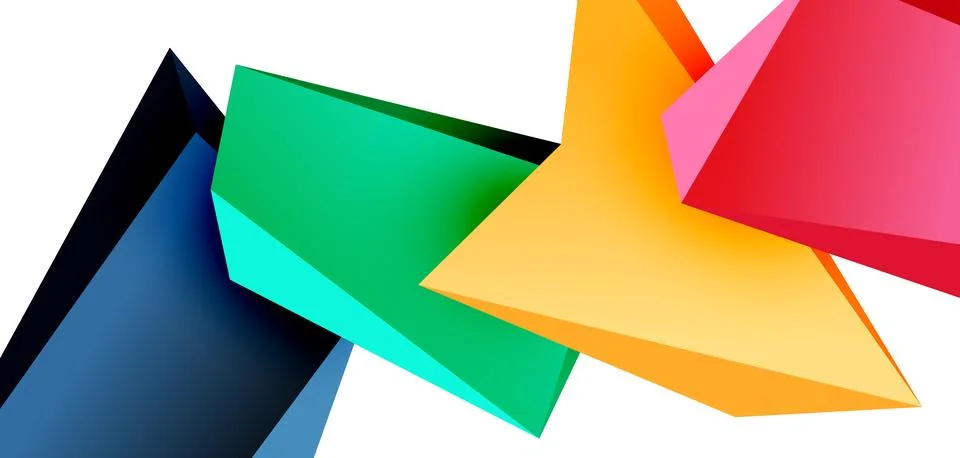Vector 3d low poly triangle geometric design elements 스톡 일러스트