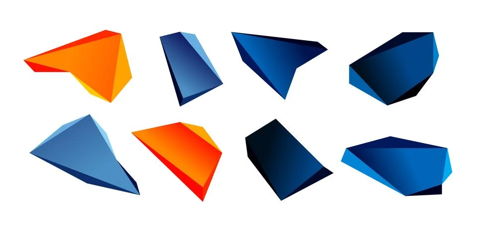 Vector 3d low poly triangle geometric design elements 스톡 일러스트