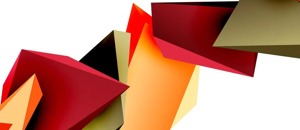 Vector 3d low poly triangle geometric design elements Stock Illustration