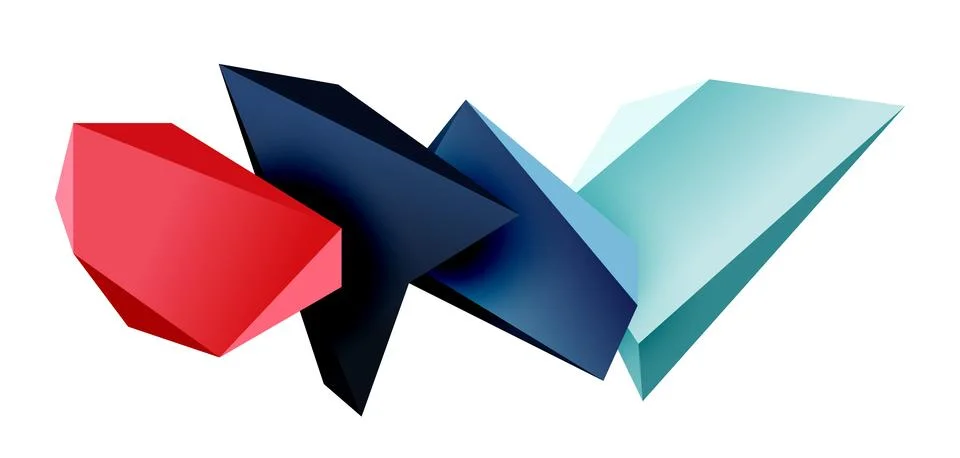 Vector 3d low poly triangle geometric design elements 스톡 일러스트