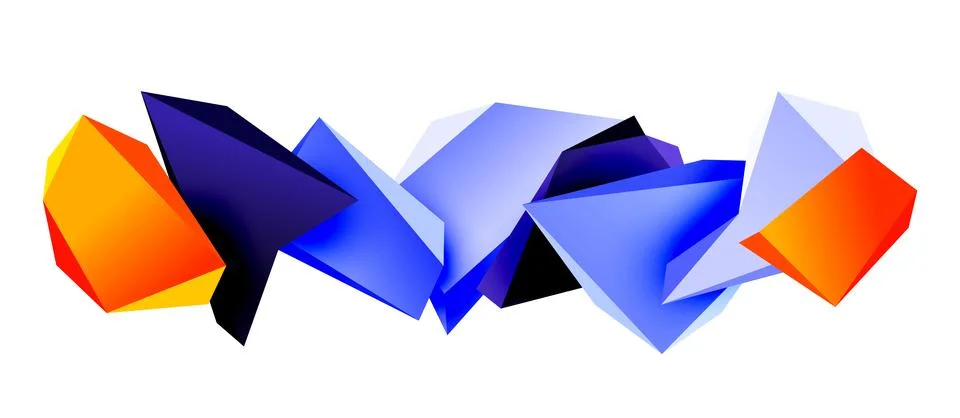 Vector 3d low poly triangle geometric design elements 스톡 일러스트