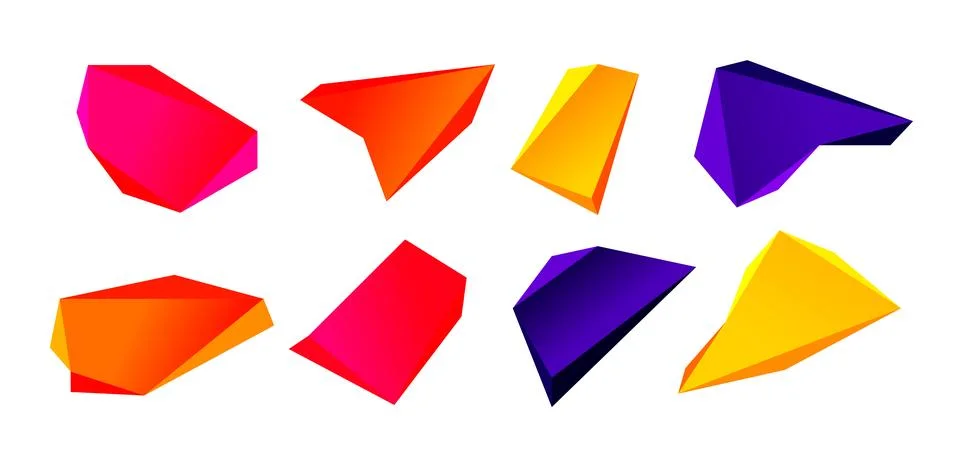 Vector 3d low poly triangle geometric design elements Stock Illustration
