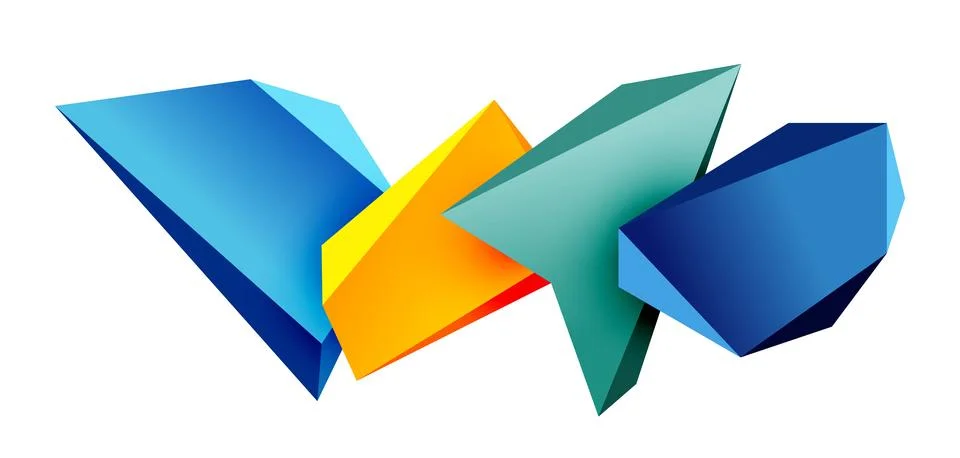 Vector 3d low poly triangle geometric design elements 스톡 일러스트