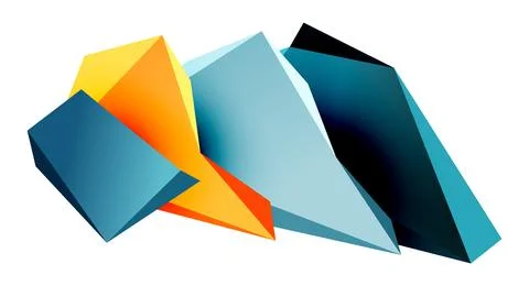 Vector 3d low poly triangle geometric design elements Stock Illustration
