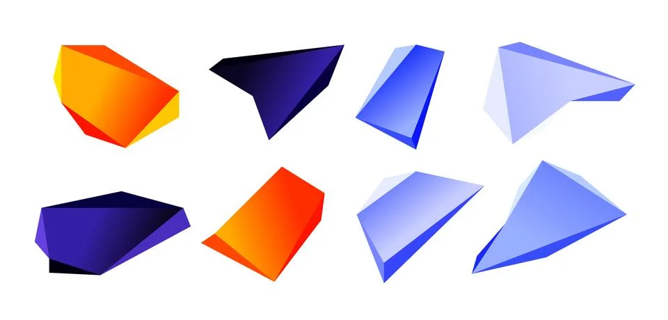 Vector 3d low poly triangle geometric design elements 스톡 일러스트