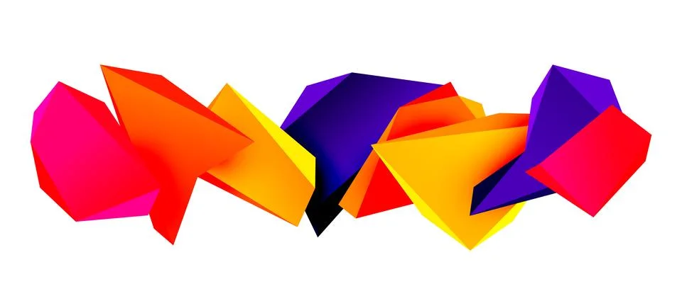 Vector 3d low poly triangle geometric design elements Stock Illustration