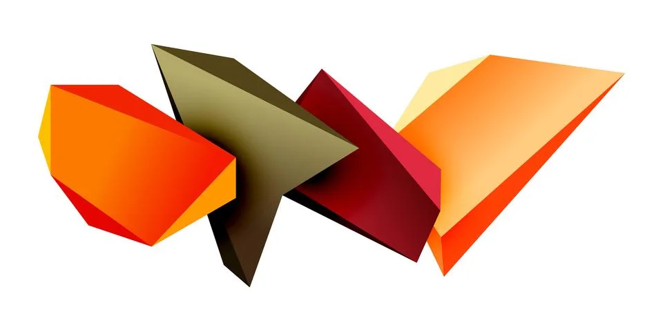 Vector 3d low poly triangle geometric design elements 스톡 일러스트