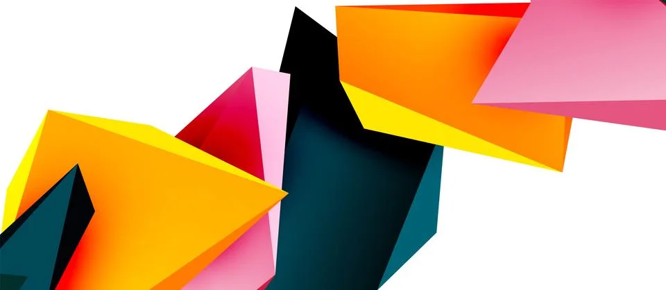 Vector 3d low poly triangle geometric design elements 스톡 일러스트