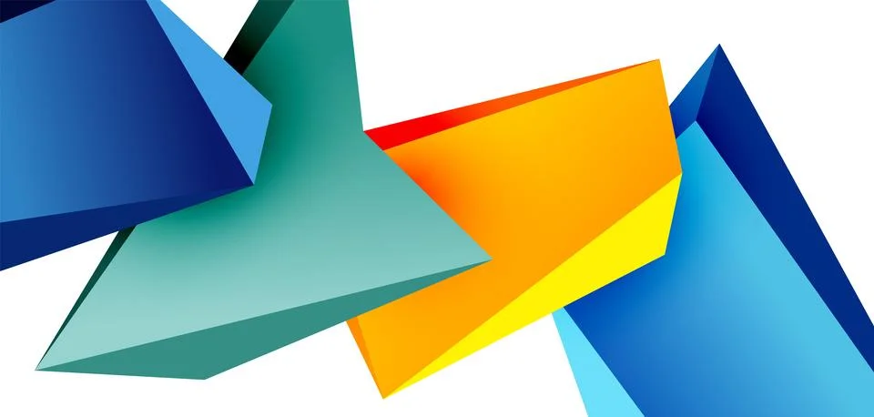 Vector 3d low poly triangle geometric design elements Stock Illustration