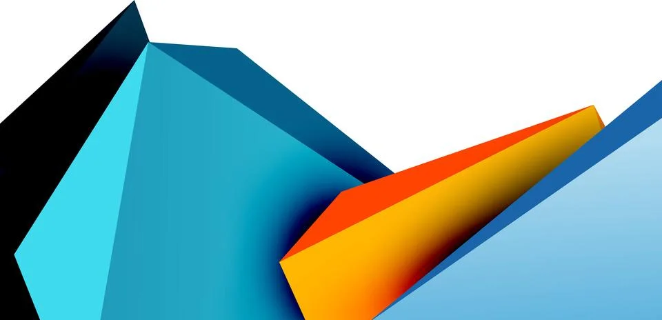 Vector 3d low poly triangle geometric design elements Stock Illustration