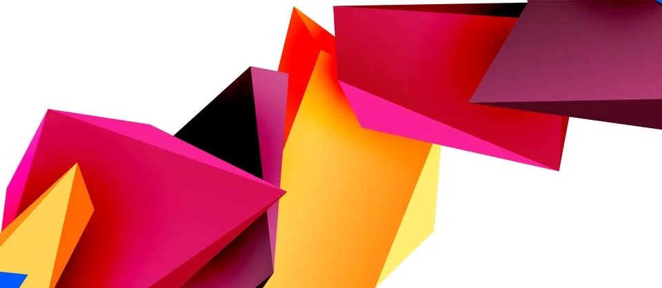 Vector 3d low poly triangle geometric design elements イラスト素材