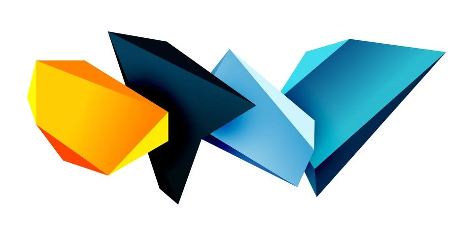 Vector 3d low poly triangle geometric design elements Illustrazione stock