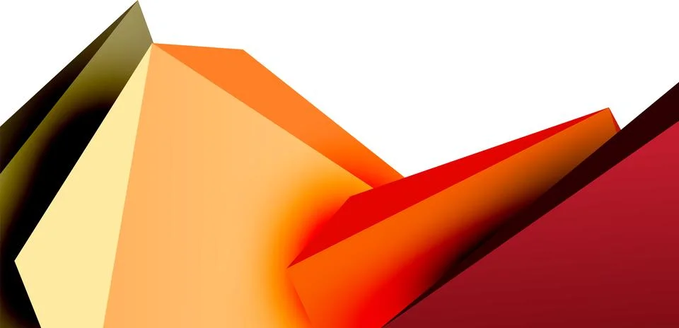 Vector 3d low poly triangle geometric design elements Stock Illustration